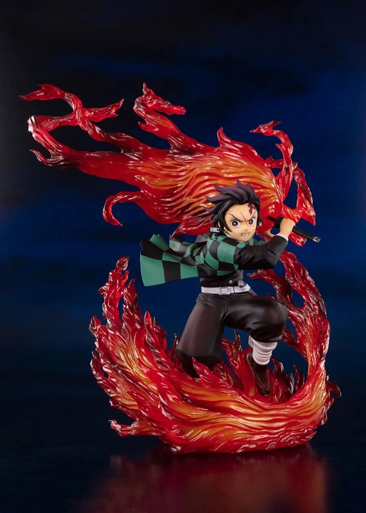 21cm Demon Slayer Kamado Tanjirou Hinokami Kagura Anime Figure Model Statue Boy Collection Desktop Decoration Ornament Toys Gift