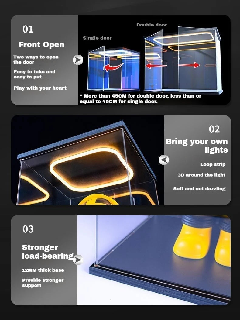 Animation Around The Hand-Held Special Display Box High-Value Light Can Open The Door Hand-Held Doll Toy Display Box Storage Box