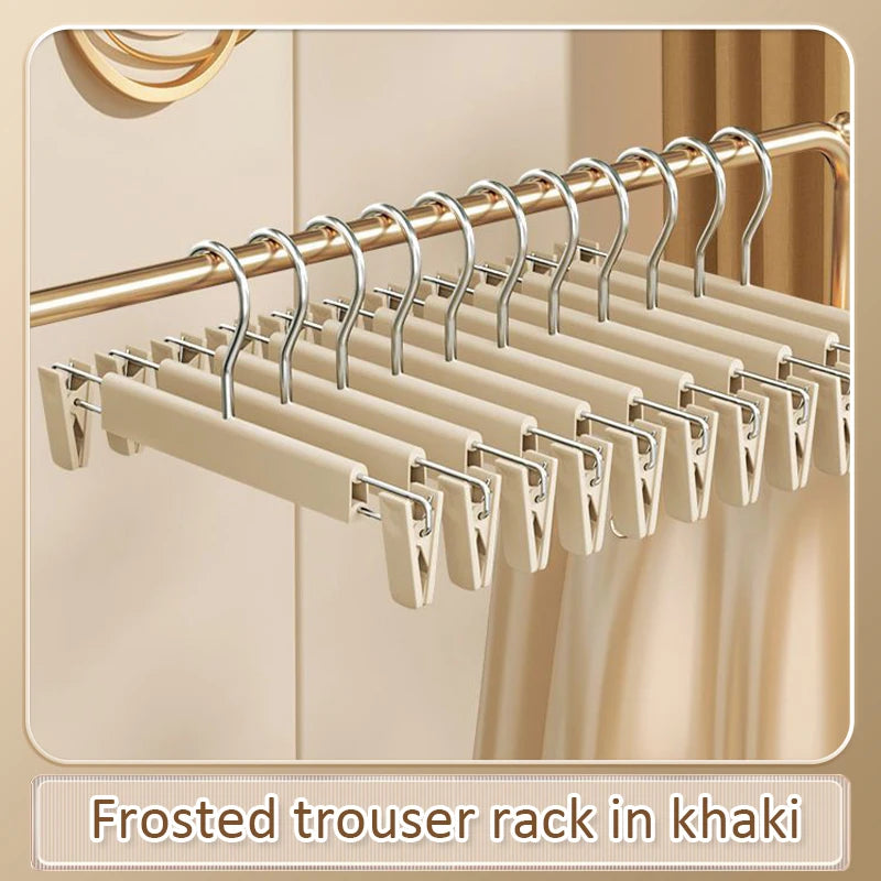 5/10PCS Pants Hanger Adjustable Clips Space Saving Anti-Slip Metal Rack Women's Skirt Clothes Organizer Socks Lingerie Racks