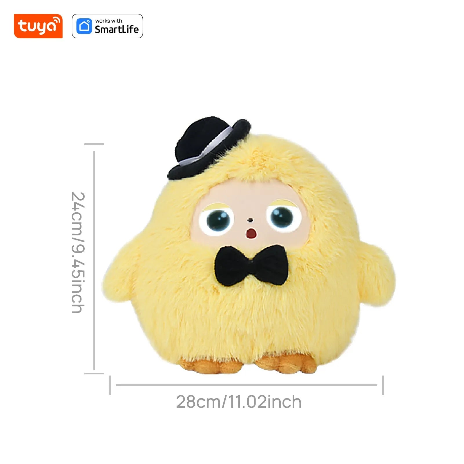 Cute Yoyo: AI Plush Robot Smart Interactive Toy w/LED Eyes&Voice Control, USB Rechargeable Companion for Kids Gifts/Smart Home