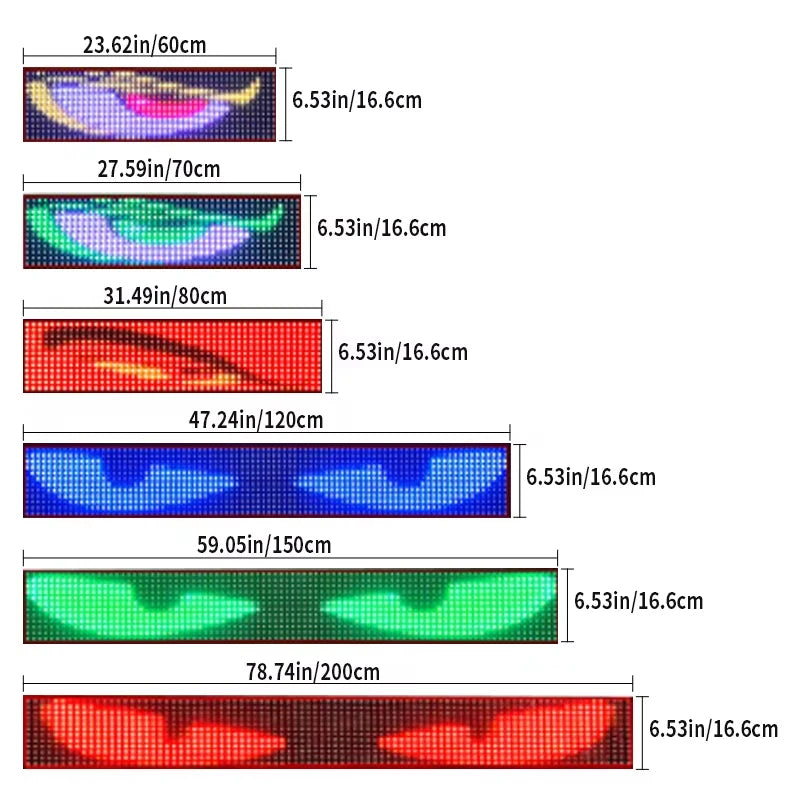 Truck Car Devil Eye LED Matrix Pixel Panel Light APP Remote Control Soft Foldable Lighting Scrolling For Board Windshield 12/24V