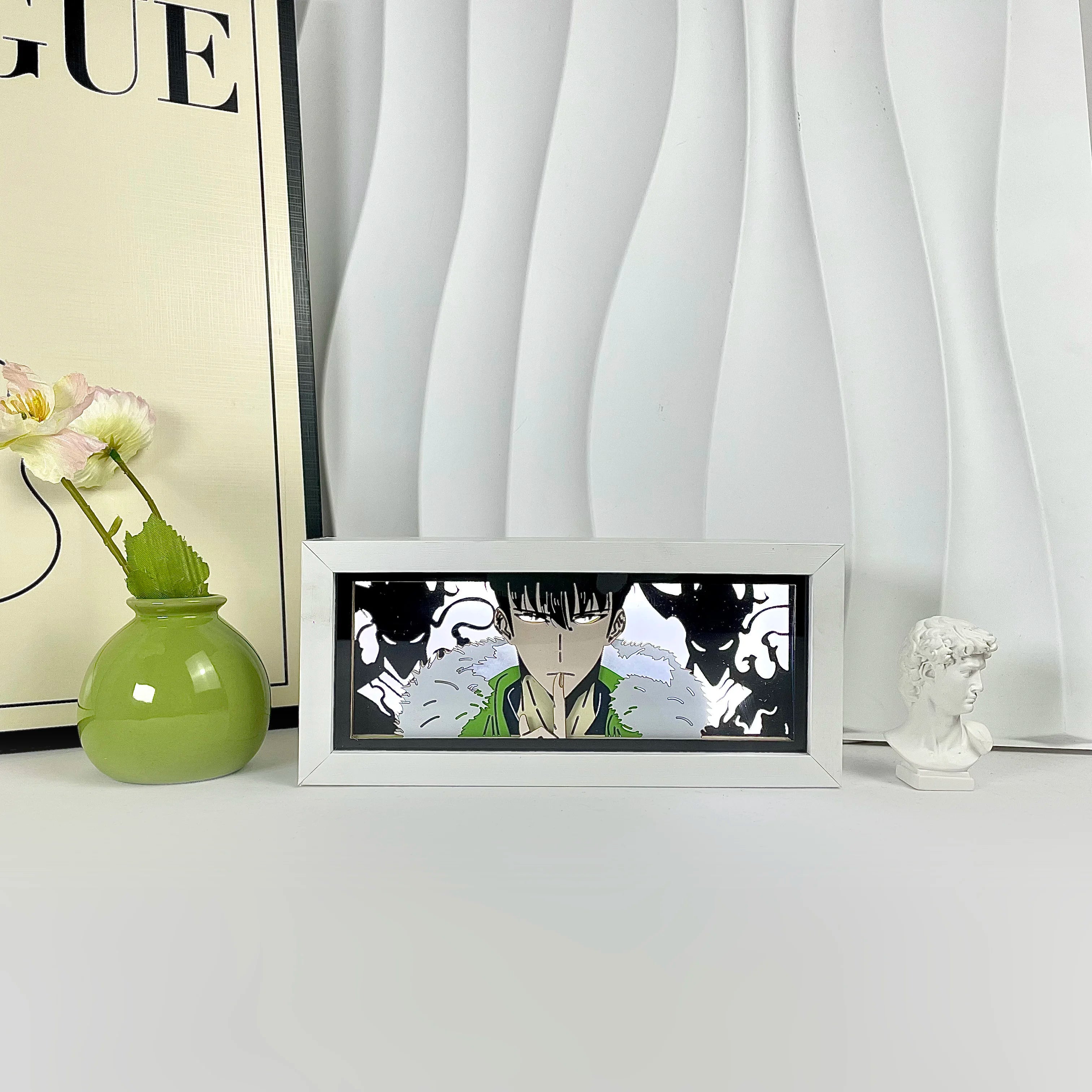 Anime Light Box Led Strip Lights Anime Eyes Shadow Box Picture Frame 3D Paper Carving Usb Table Lamp Mood Light Room Decor Gift