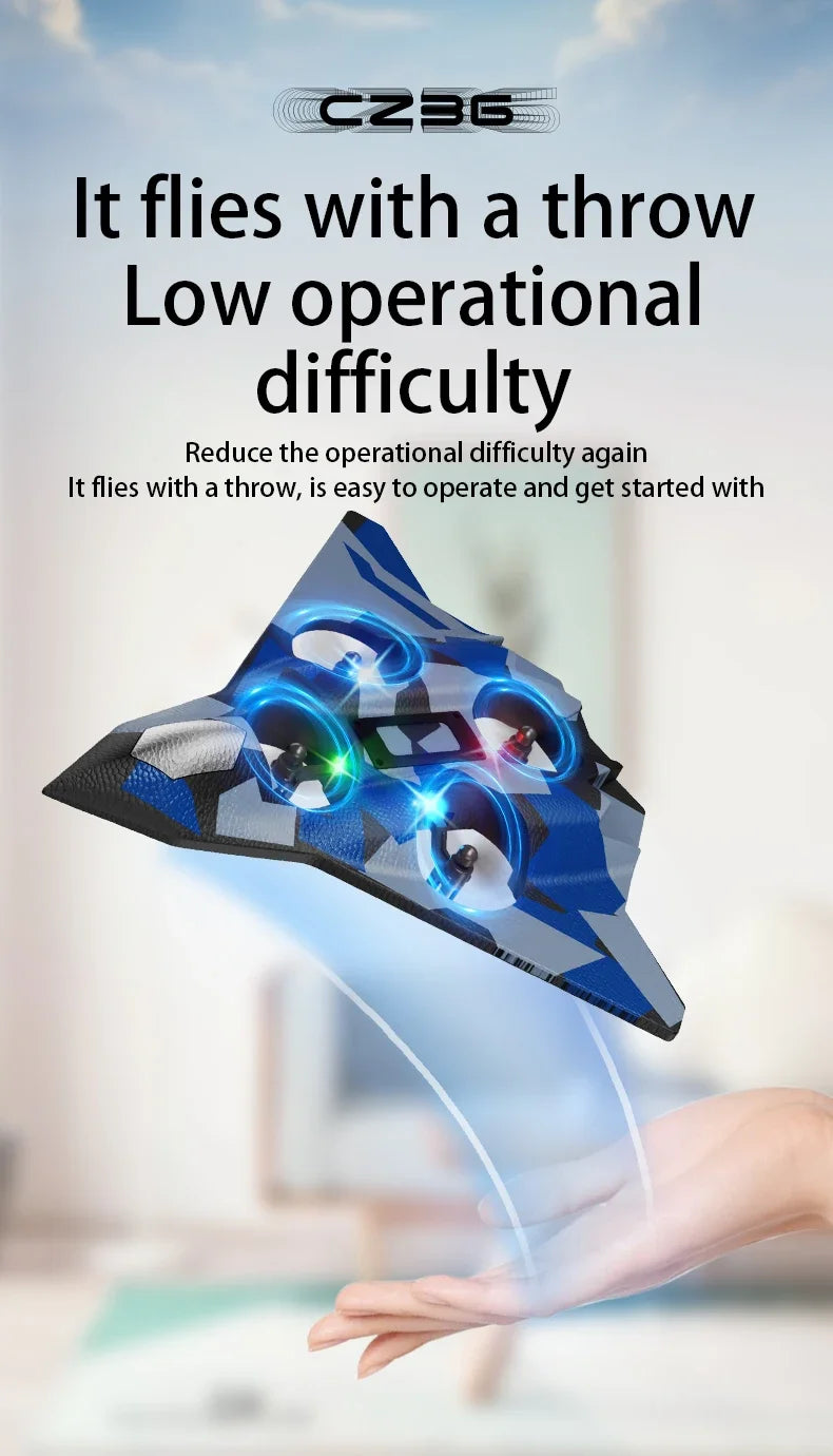 RC Aircraft EPP Foam Stunt Glider Electric Fighter Remote Control Airplane Fall Resistant Plane Toys for Boys Kids CZ01 CZ63