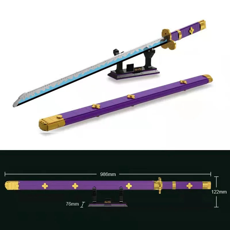 Demon Slayer OneMOC Piece Katana Luminous Sword Building Blocks Diy Model Educational Toy Assembly Weapon Toy Brick for Children