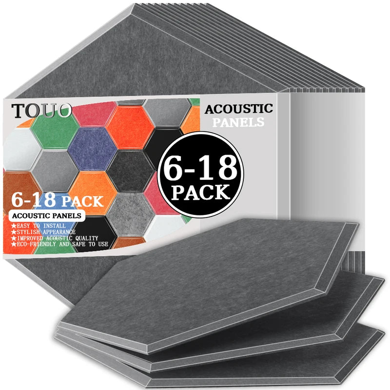 TOUO Sound Absorbing Panel 6 Pcs High-Density Material Home Accessories Noise Insulation For Walls Drum Room Acoustic Treatment