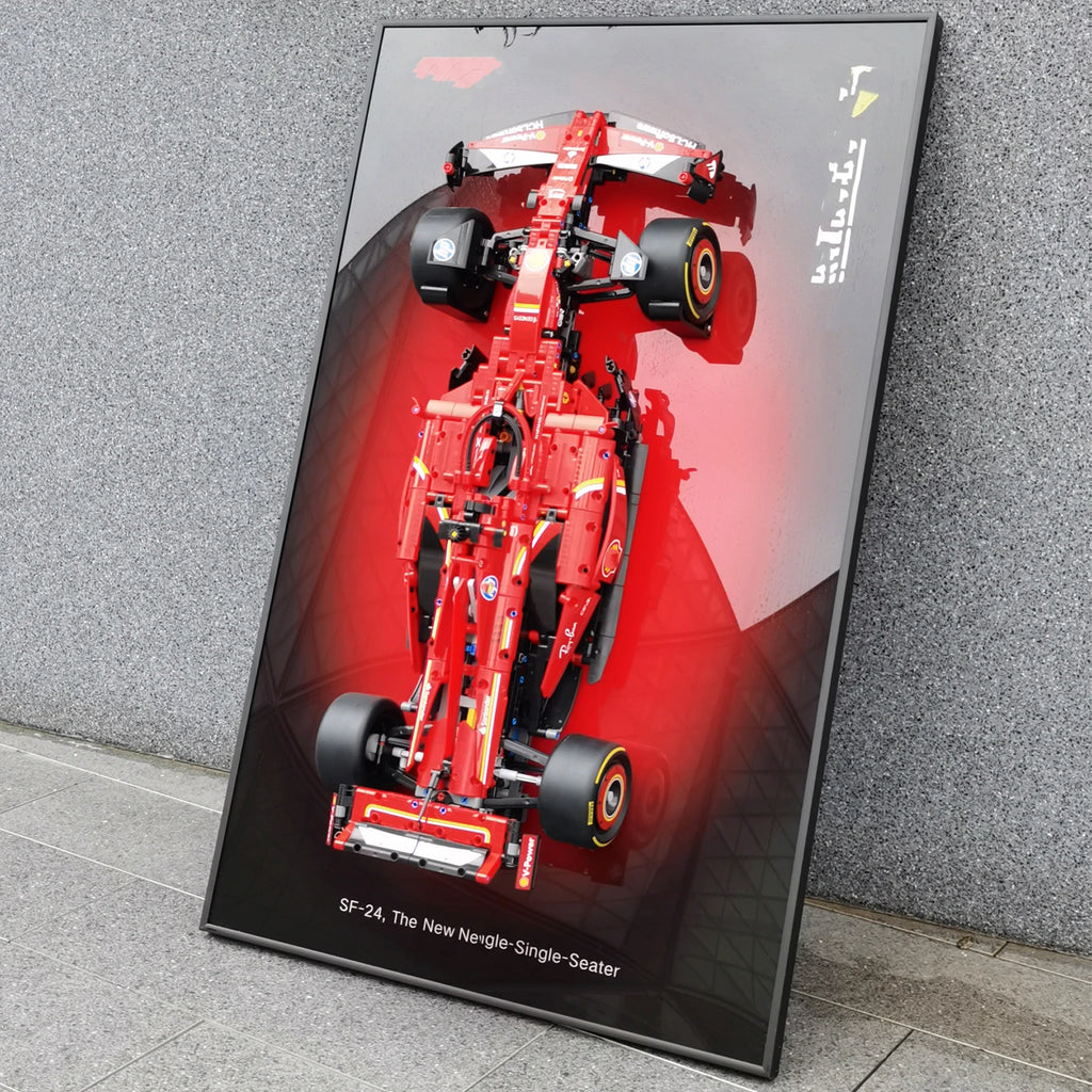 Wall Mount Display for LEGO 42171 Mercedes-AMG F1 W14 E 42207 Ferrari SF-24 F1 42206 Red Bull Racing RB20 F1--Display Wall only