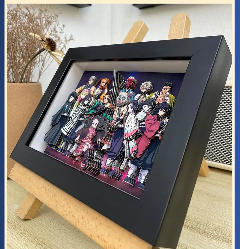 Demon Slayer Infinity Castle Nine Hashira HD 3D Paper Art Tanjiro - Handmade Character Desktop photo frame, Anime Gift for Fans