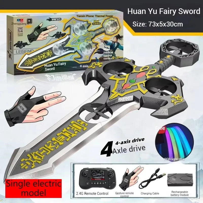 73cm RC Sword Toy with Gesture Sensing Remote Control Foam Flying Vehicle Cool Children's Play Tool Remote Control Flying Sword