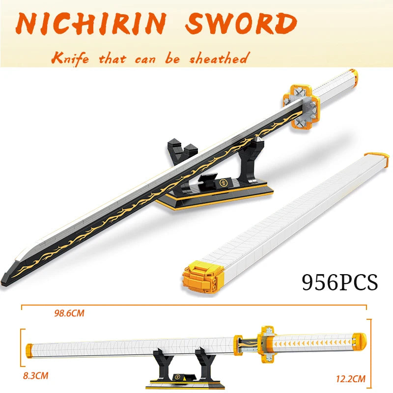 Demon Slayer OneMOC Piece Katana Luminous Sword Building Blocks Diy Model Educational Toy Assembly Weapon Toy Brick for Children