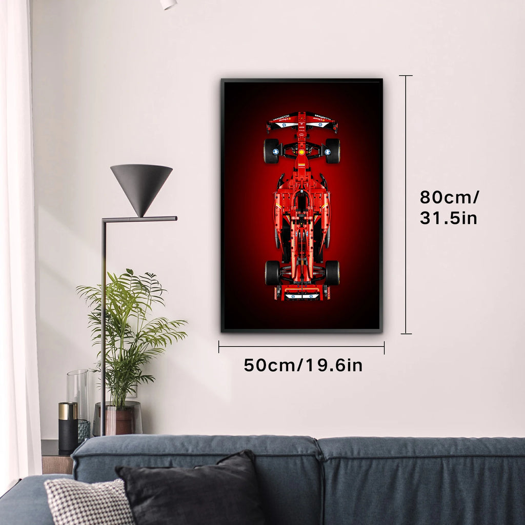 Wall Mount Display for LEGO 42171 Mercedes-AMG F1 W14 E 42207 Ferrari SF-24 F1 42206 Red Bull Racing RB20 F1--Display Wall only