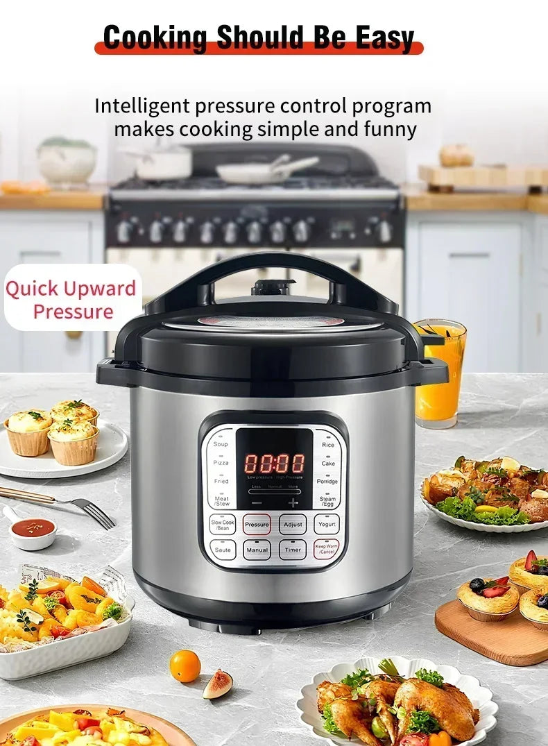 6L Multi-function Electric Pressure Cooker 220V Soup Porridge Meal Warmer Kitchen Stainless Steel Multicooker Rice Cooker