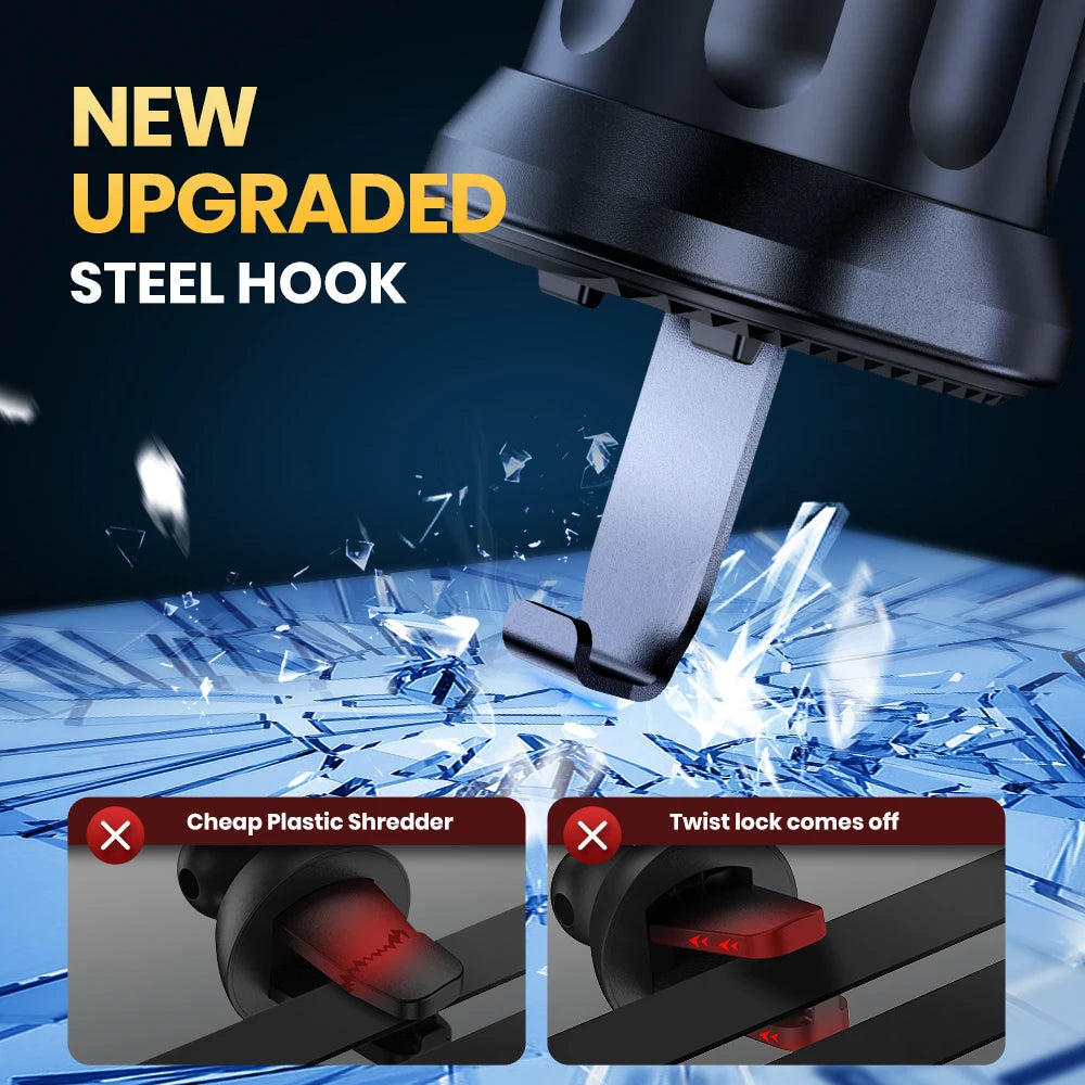 Car Phone Holder Mount,TOPK Upgrade Auto Locking Universal Phone Stand Holder with Hook Clip for Car Air Vent for iPhone Samsun