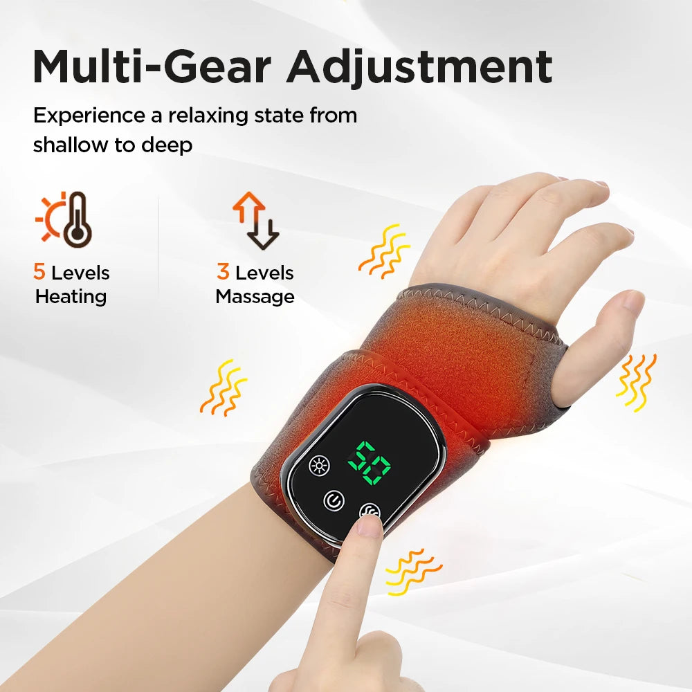 Electric Heating Hand Wrist Massager Wireless Thermal Wrist Brace Wrist Protector 5 Infrared Hot Compress 3 Vibration Wristband