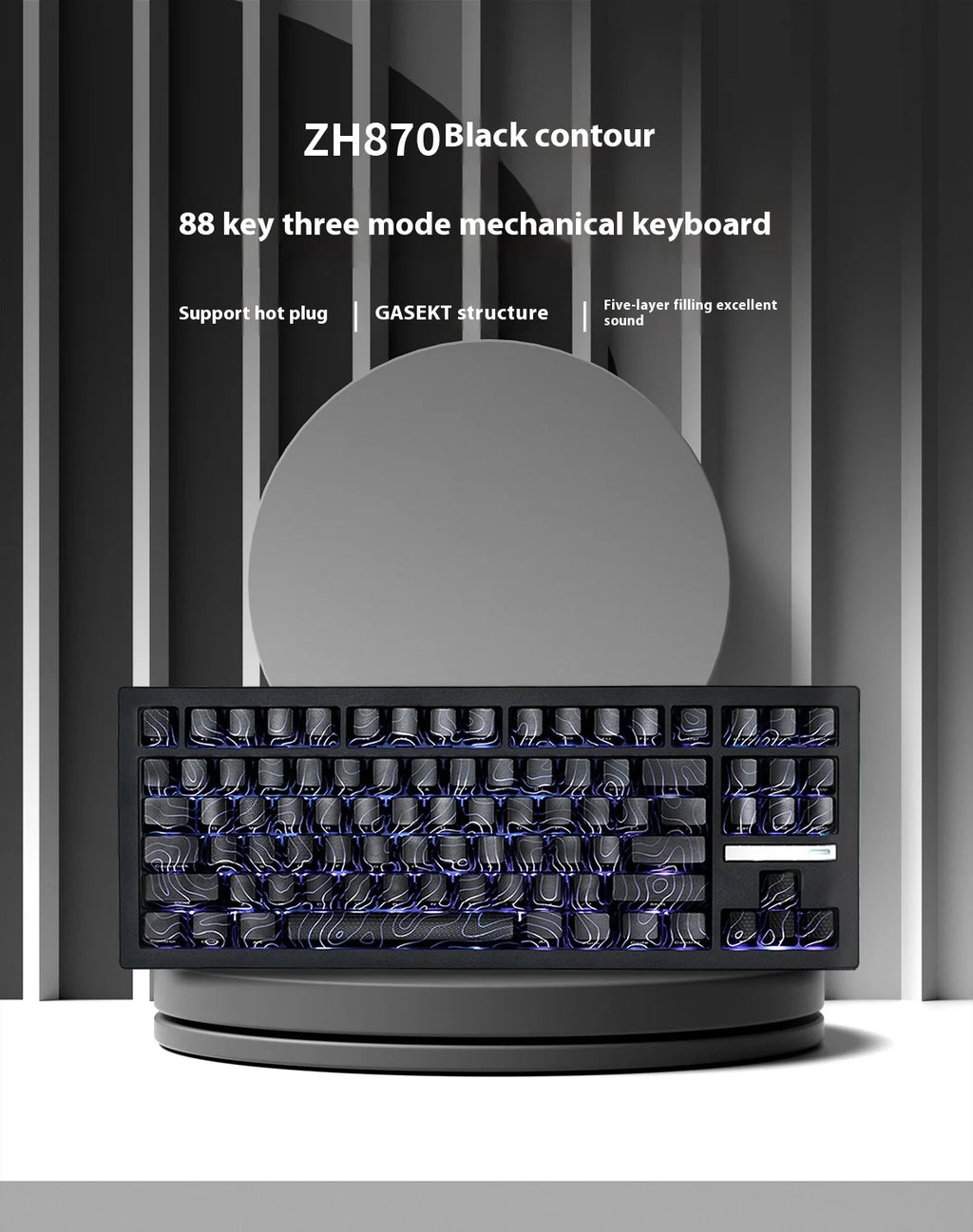 Zorher ZH870 Wireless Mechanical Keyboard Bluetooth Tri Mode RGB Hot Swap Gaming Keyboards Customized PBT Keycap PC Accessory