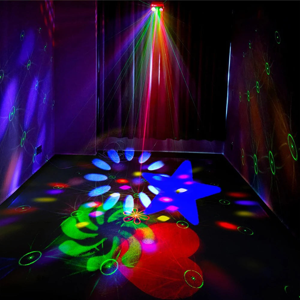 Disco Party Stage Night Light Sound Activated LED Stage Lights Strobe Pattern Light For Christmas Dancing Parties
