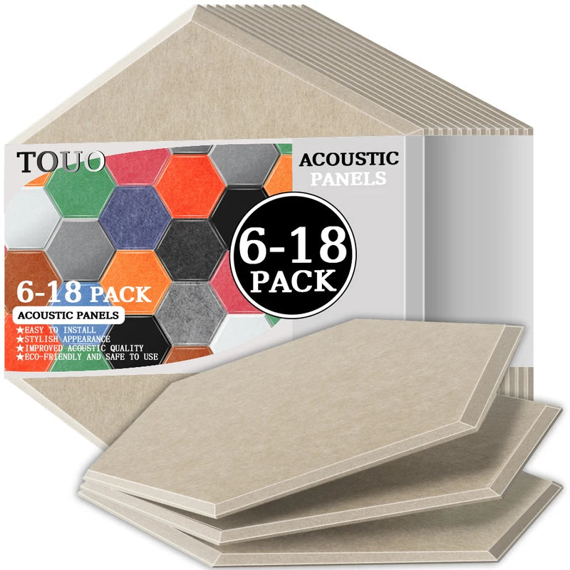 TOUO Sound Absorbing Panel 6 Pcs High-Density Material Home Accessories Noise Insulation For Walls Drum Room Acoustic Treatment