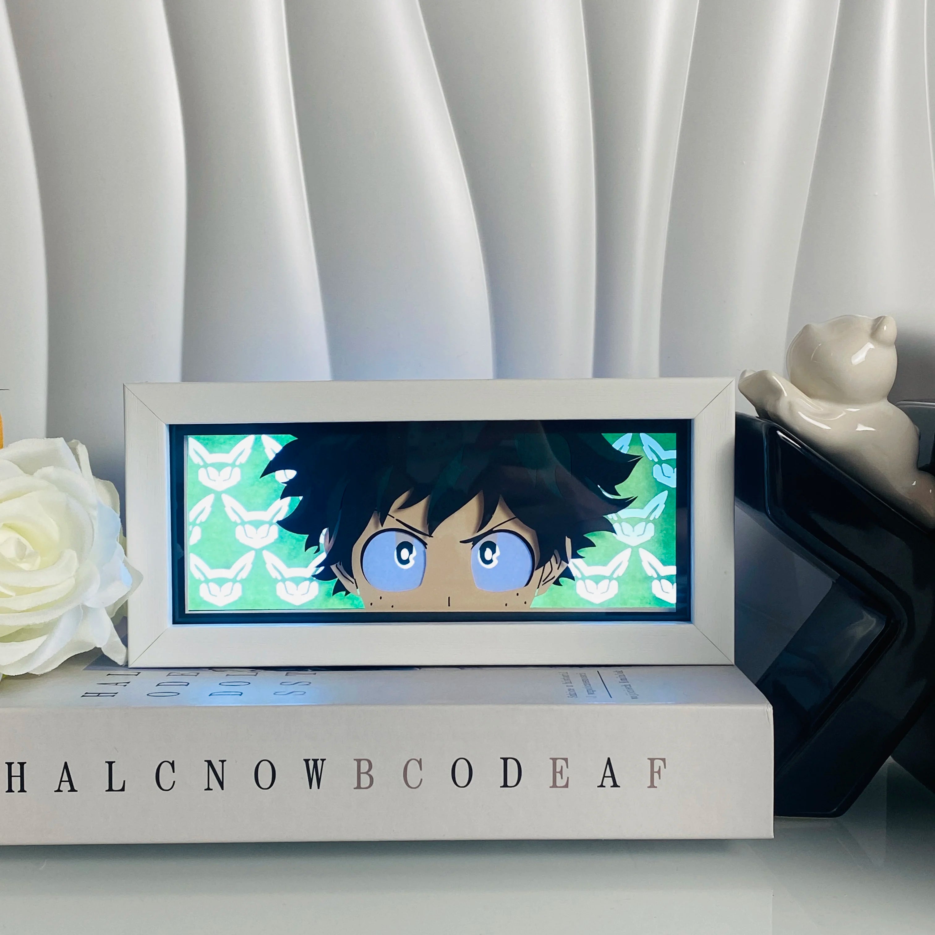 Anime Light Box Led Strip Lights Anime Eyes Shadow Box Picture Frame 3D Paper Carving Usb Table Lamp Mood Light Room Decor Gift