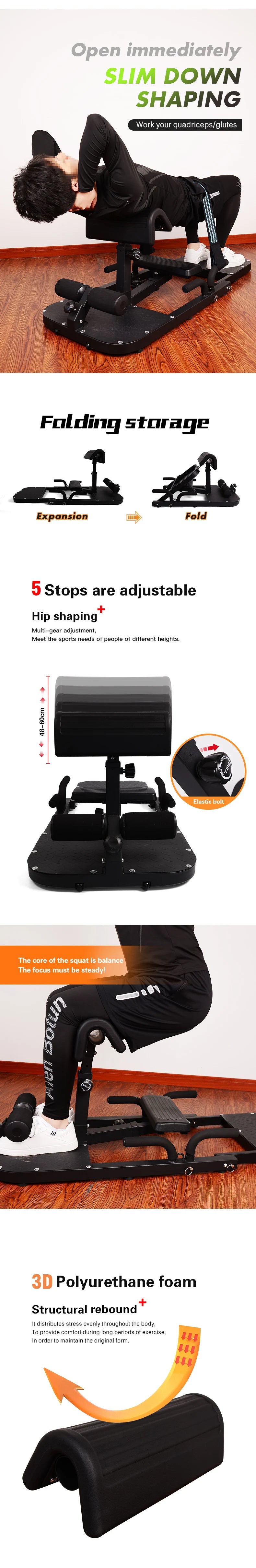 Gym Equipment Abdominal Hip Leg Trainer Adjustable Sissy Squat Machine Leg Exerciser Equip
