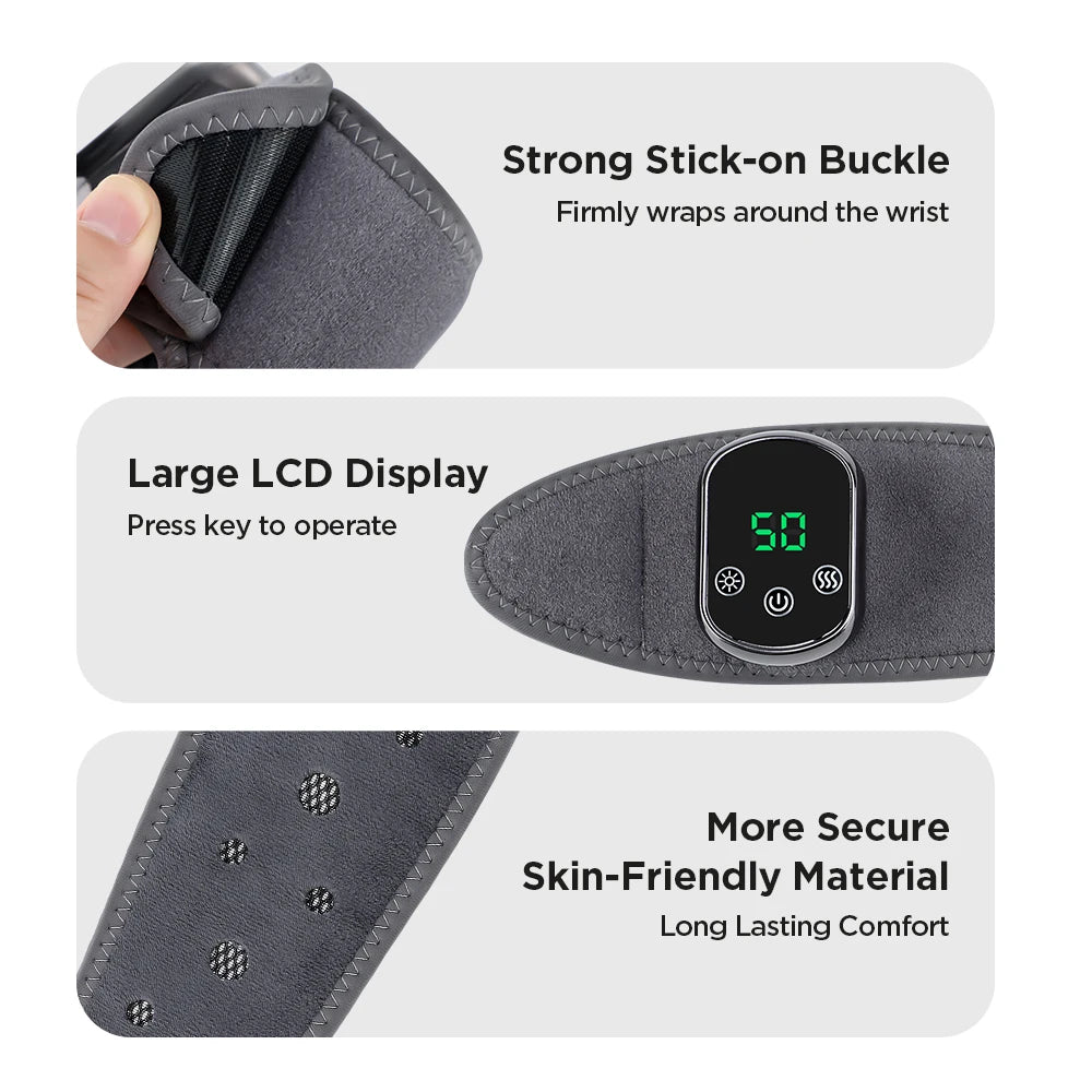 Electric Heating Hand Wrist Massager Wireless Thermal Wrist Brace Wrist Protector 5 Infrared Hot Compress 3 Vibration Wristband
