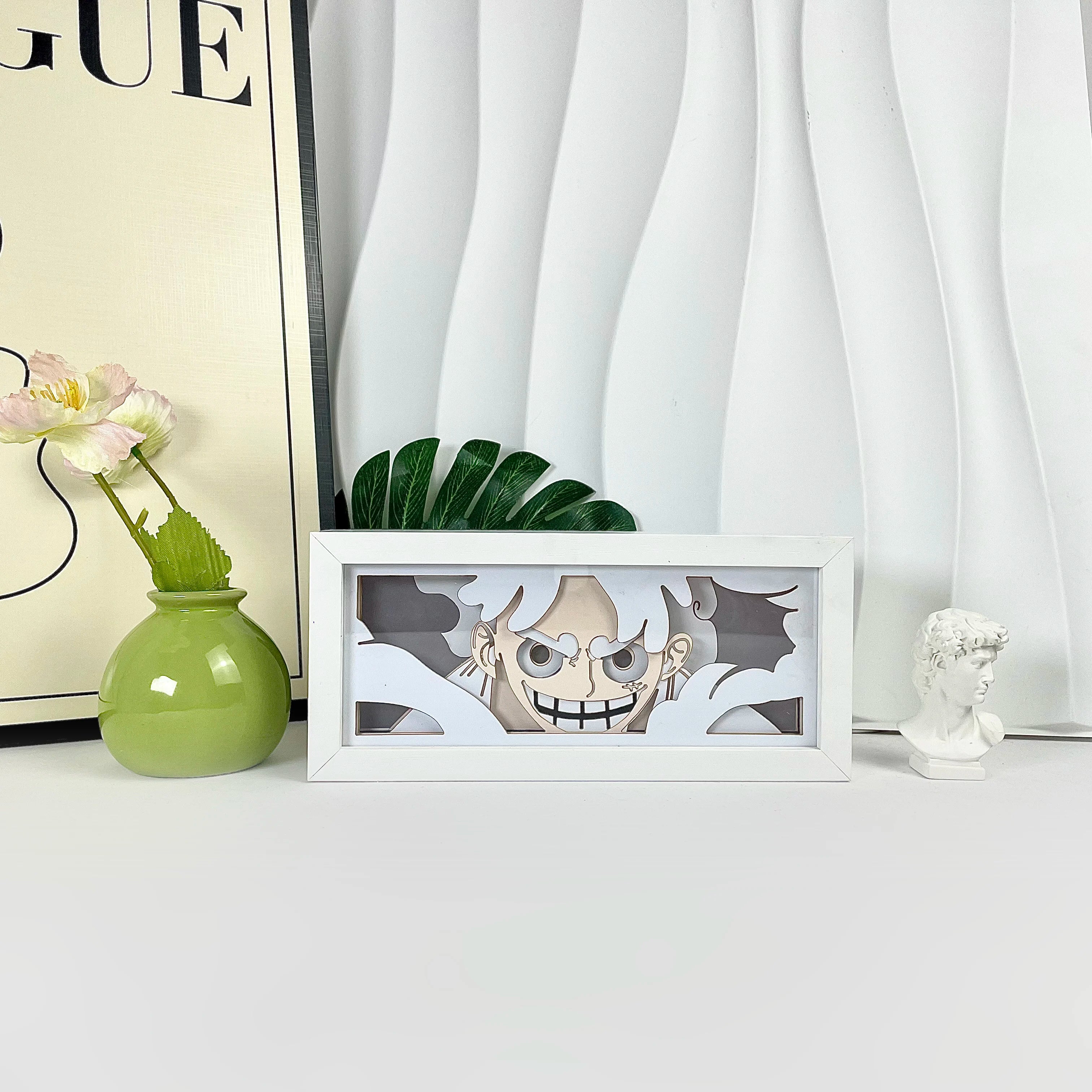 Anime Light Box Led Strip Lights Anime Eyes Shadow Box Picture Frame 3D Paper Carving Usb Table Lamp Mood Light Room Decor Gift