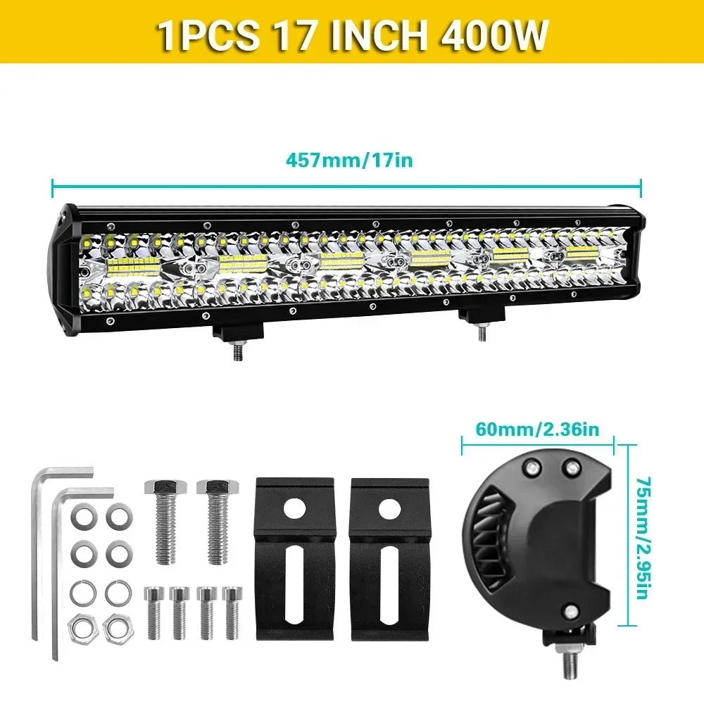4/7/9/12/17/20 Inches Led Lightbar Vehicle 12V Work Light Bar Spotlight Boat Barra Led Driving Truck ATV SUV 4x4 Long Range
