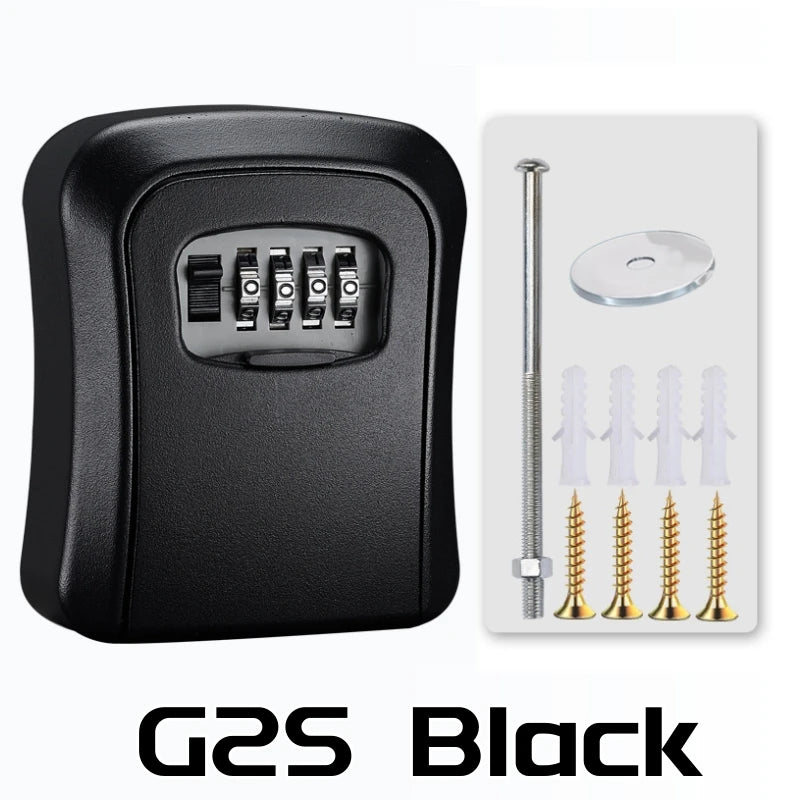 Key Lock Box 4 Digit Password  ABS Security Anti-theft Durable Wall Mounted Password Key Box for Home or Office Key Safe Storage