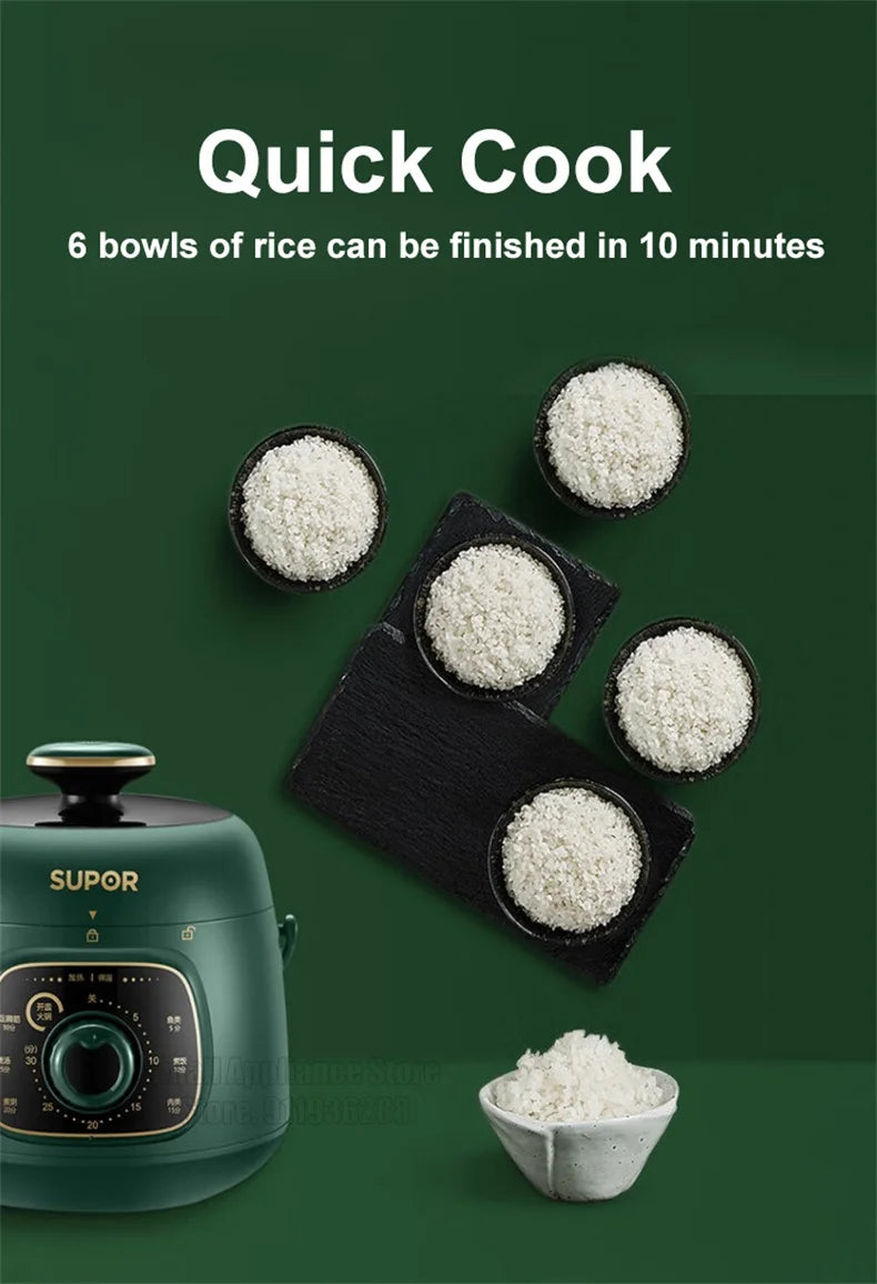 SUPOR Electric Pressure Cooker 1.8L Rice Cooker 70KPA Multifunctional 220V Household Kitchen Appliance For Dormitory Office