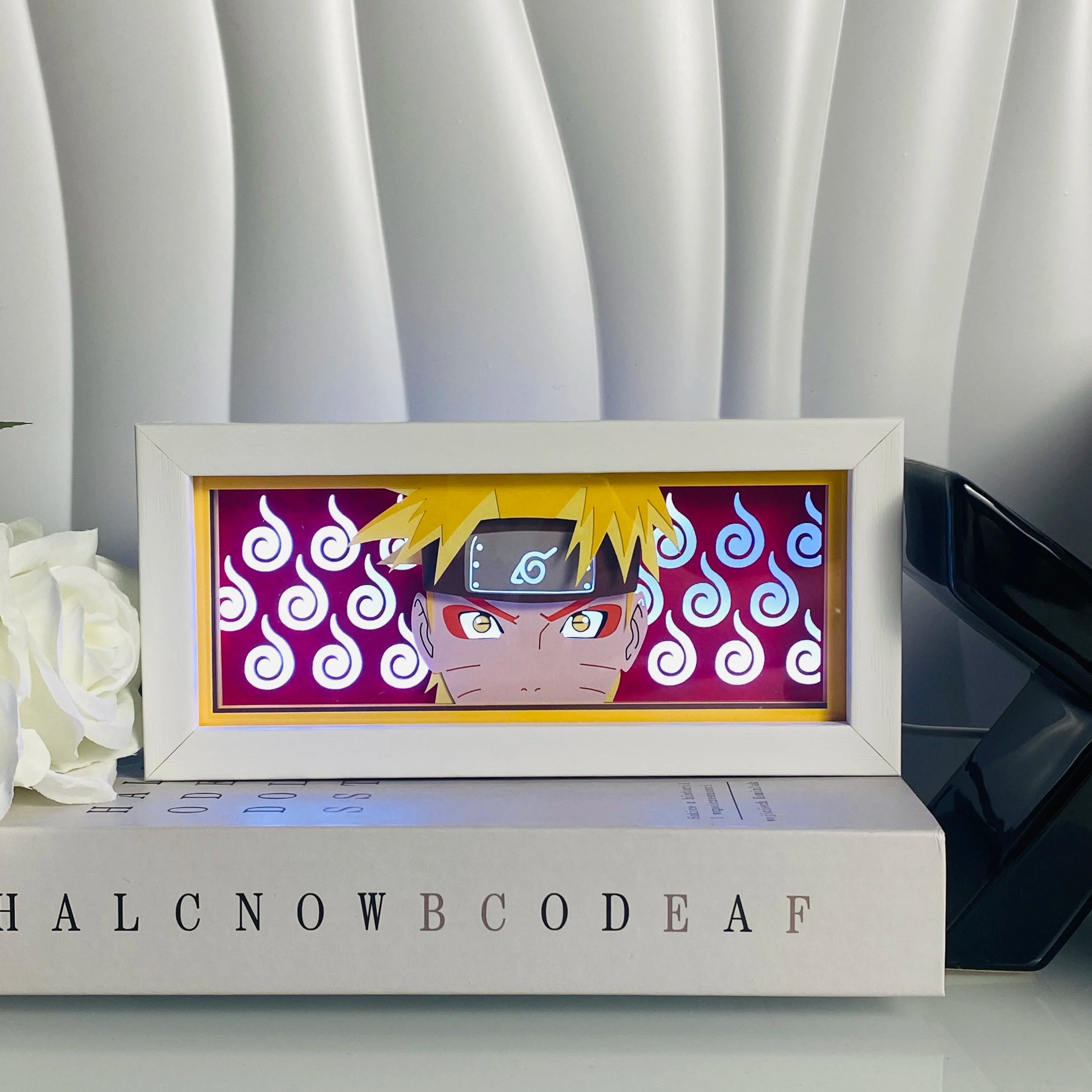 Anime Light Box Led Strip Lights Anime Eyes Shadow Box Picture Frame 3D Paper Carving Usb Table Lamp Mood Light Room Decor Gift