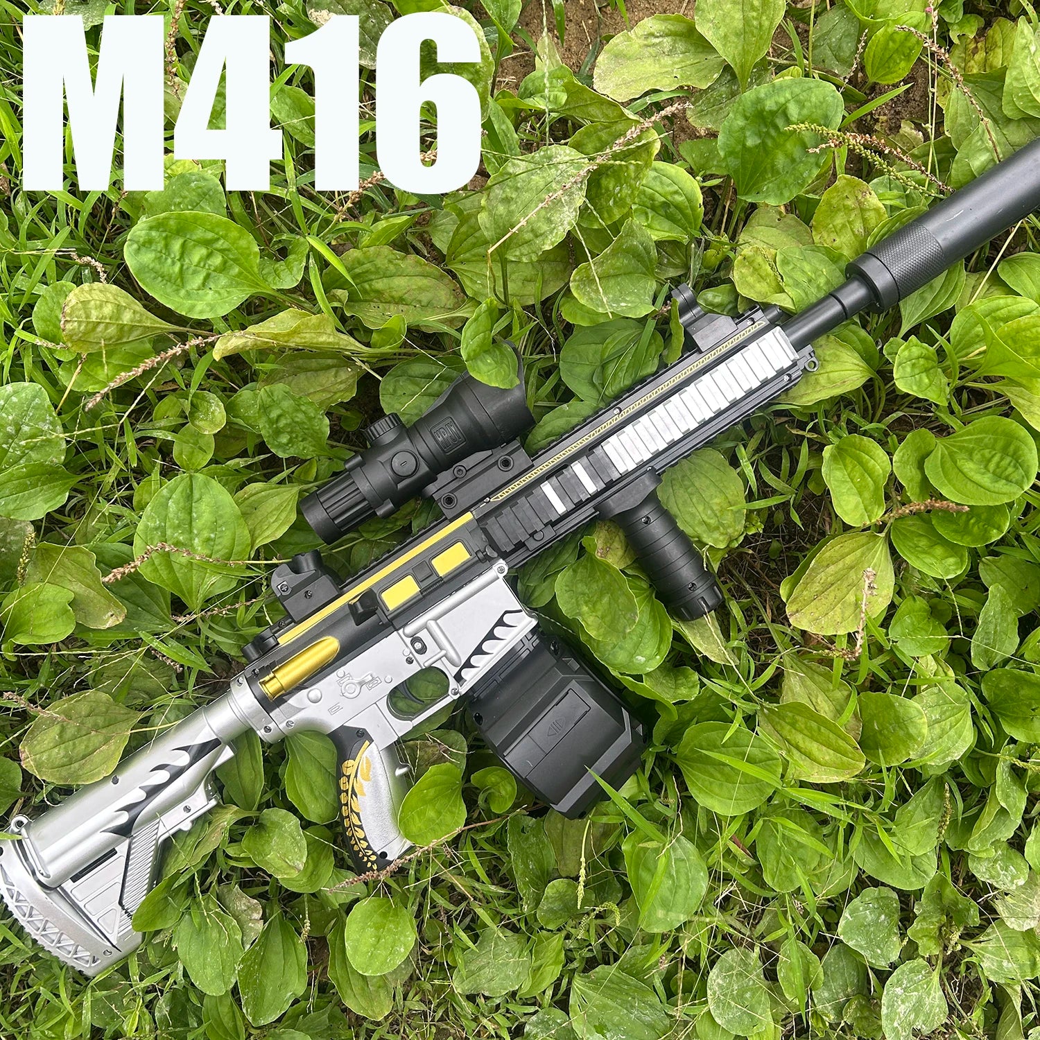 M416 Classic Manual Pull-Up Mode with Large Elastic Tempeh That Can Launch Gel Ball Toy Gun Boy Outdoor Toy Holiday Gift Christmas