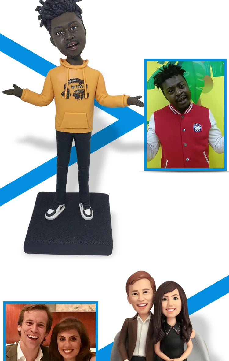 Custom Bobblehead Figurines,Full Body Customization Ai Figure,Personalized 3D Clay Doll Based on Picture,Christmas Gift For wife