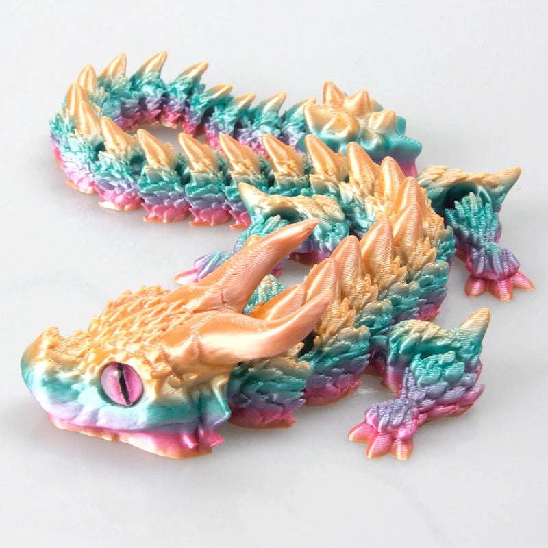 3D Printed Magic Dragon Movable Joint Fidget Toy Rotatable Articulated Office Desktop Ornament Adults Kid Toy Crafts Gift