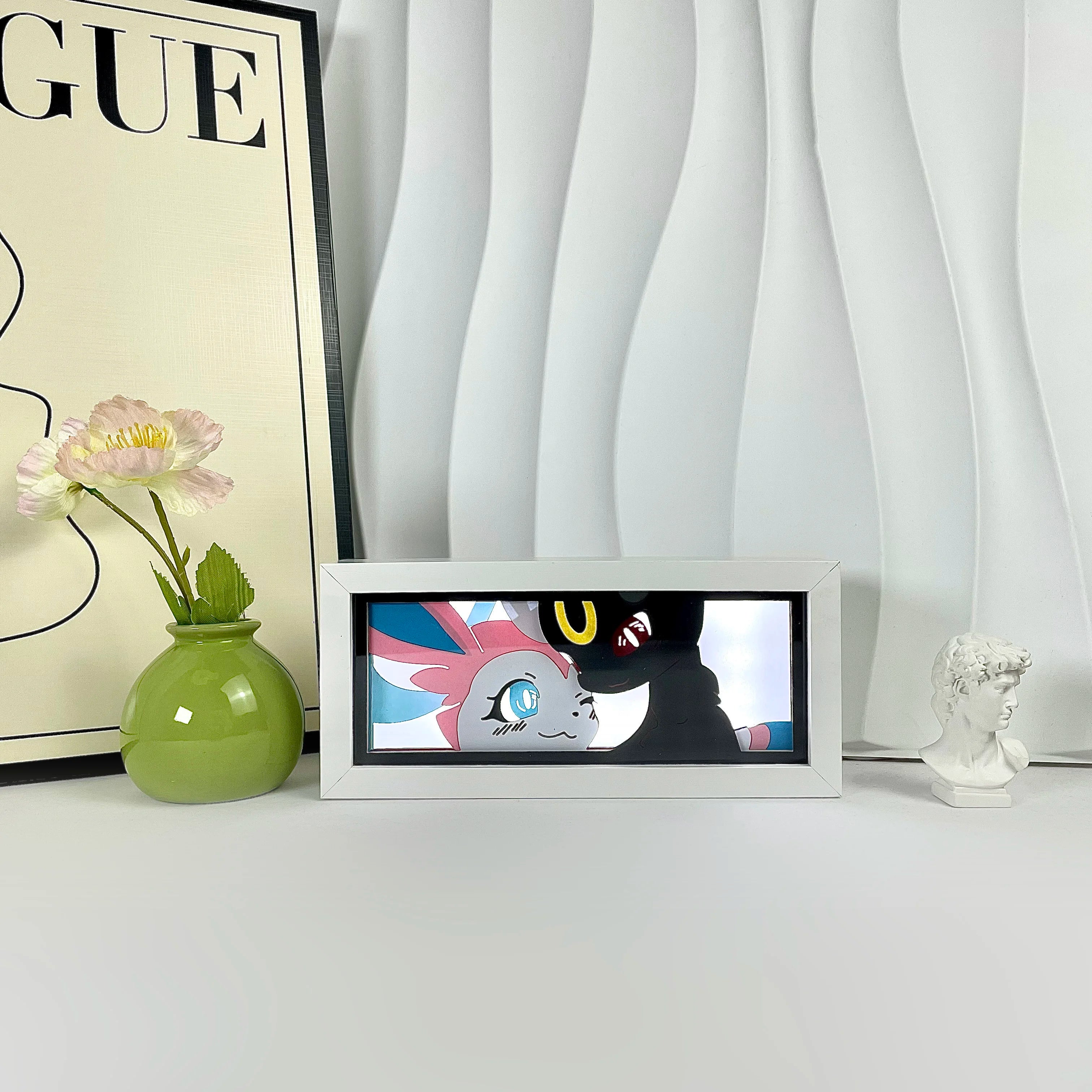 Anime Light Box Led Strip Lights Anime Eyes Shadow Box Picture Frame 3D Paper Carving Usb Table Lamp Mood Light Room Decor Gift