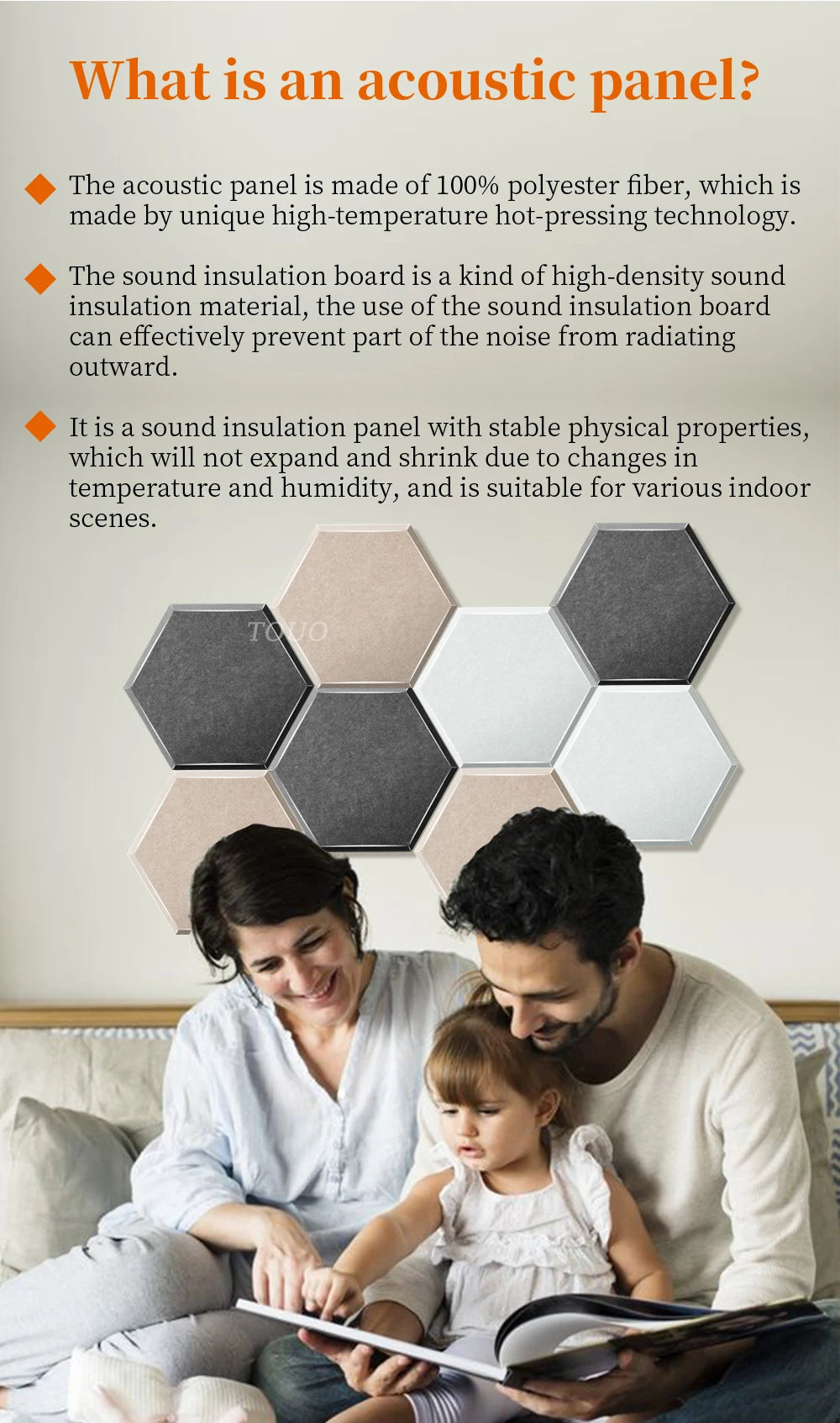 TOUO Sound Absorbing Panel 6 Pcs High-Density Material Home Accessories Noise Insulation For Walls Drum Room Acoustic Treatment