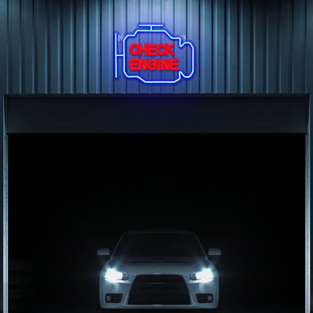Check Engine Neon Sign Led Light Auto Room Garage Repair Shop Wall Decor Bar Party Club Luminous Atmosphere Lamp USB Power