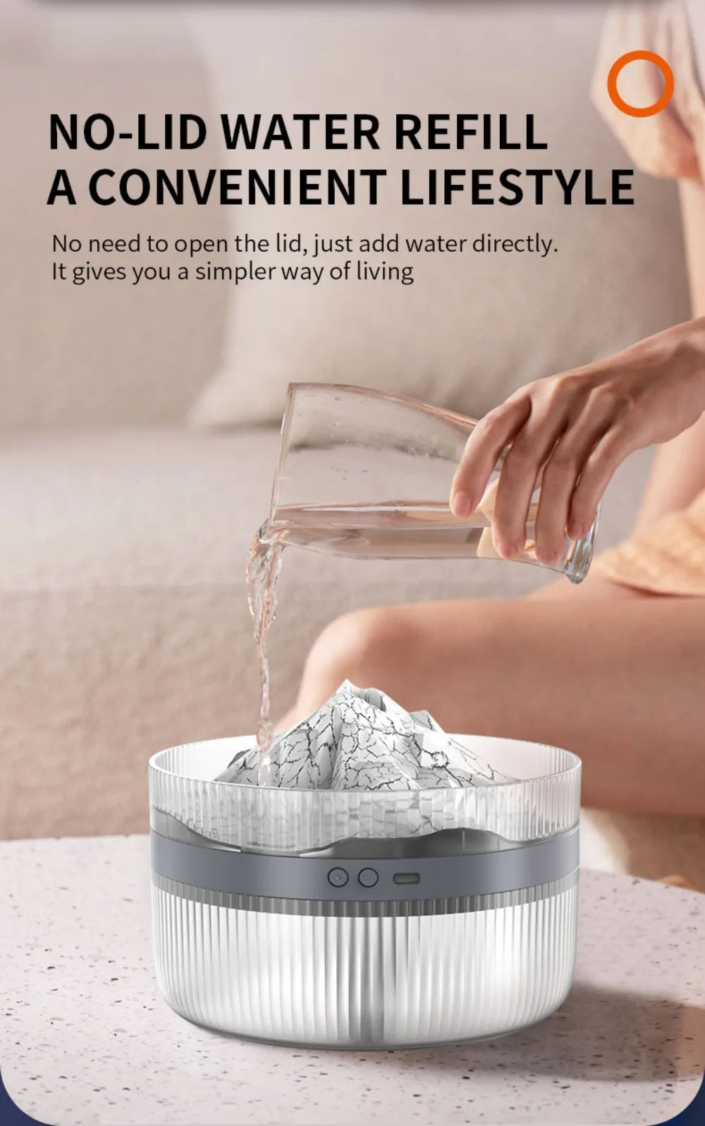 Volcano Air Humidifier Snow Mountain Essential Oils Diffuser Large Capacity Water Tank USB Aroma Diffuser Colorful Night Lights