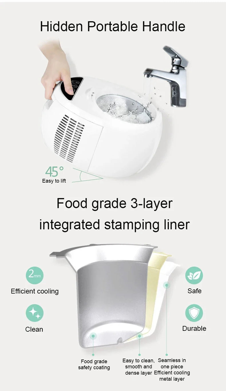 Automatic DIY Milkshake Ice Cream Maker Built-in Freezer Intelligent Soft Hard Fruit Yogurt Desstert Sorbet Gelato Machine EU US