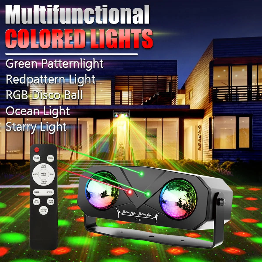 RGB Disco Light Dj Luces Discoteca Lamp Birthday Party Lights Decorations Ball Projector Christmas Stage Lampen Club Lighting