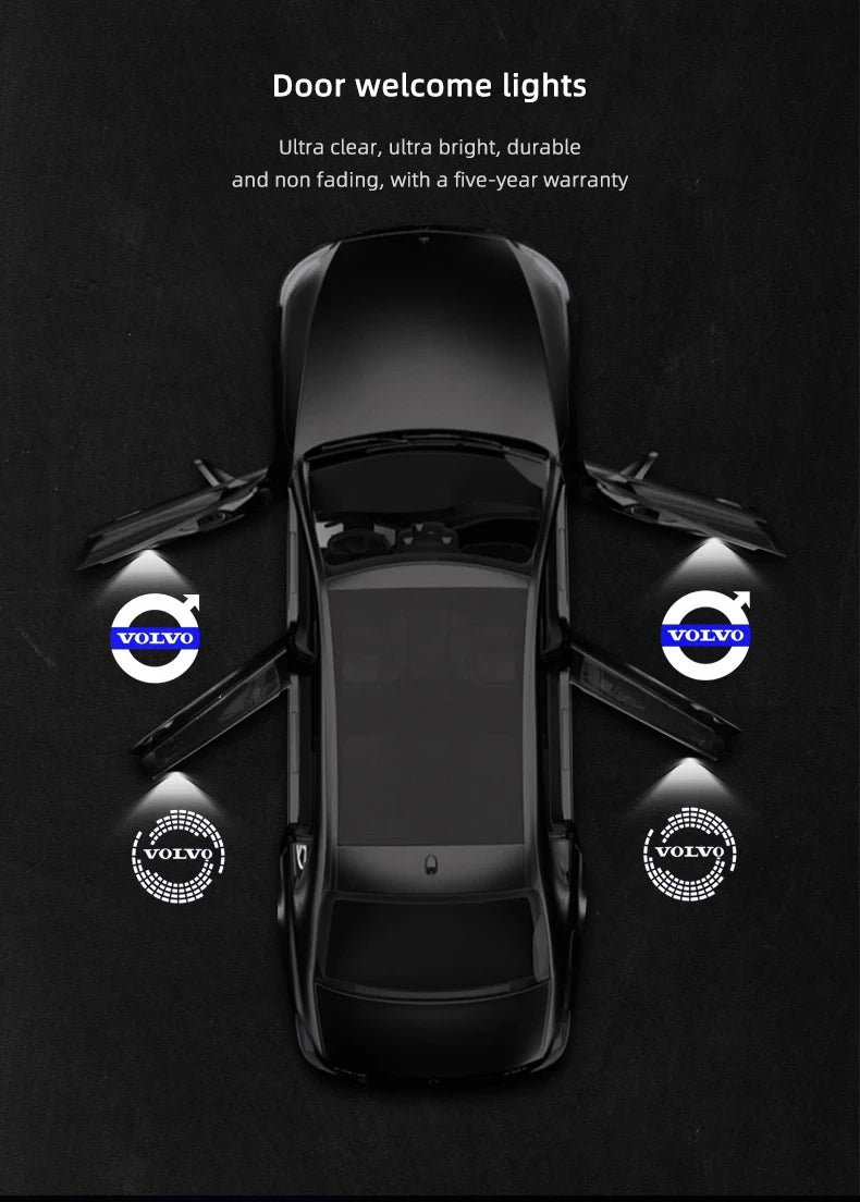 2Pcs Car Led Door Welcome Light Projector Ghost Shadow Lamp For Volvo S90 XC40 XC90 XC60 S60 V90 V60 2025 Polestar Accessories