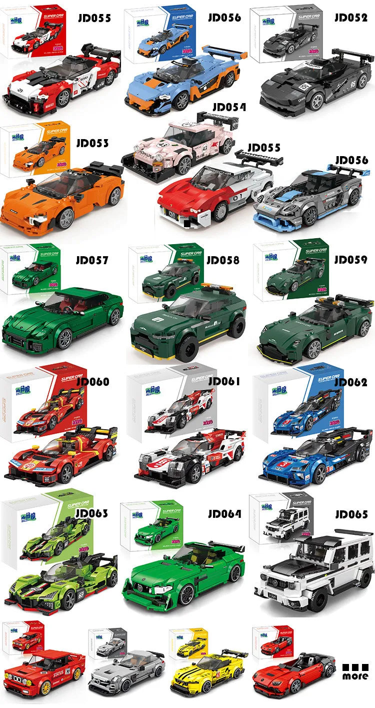 11 Types Speed Champions Car Hypercar Building Blocks MOC Construction Bricks Famous Sport Vehicle Toys Gift For Children Kids