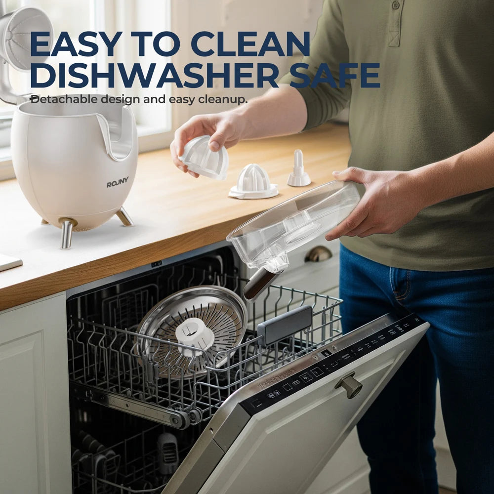 Electric Stainless Steel Citrus Juicer, Orange Lemon Set Juicer with 2 Cones, BPA-Free and Easy to Clean, Powerful 850W, White