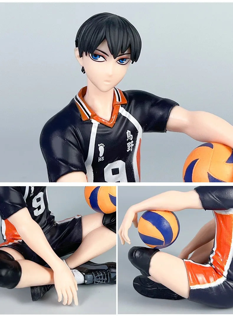 Anime Haikyuu Volleyball Character Statue Hinata Kageyama Mini Collectible Model PC Case Ornament Gift