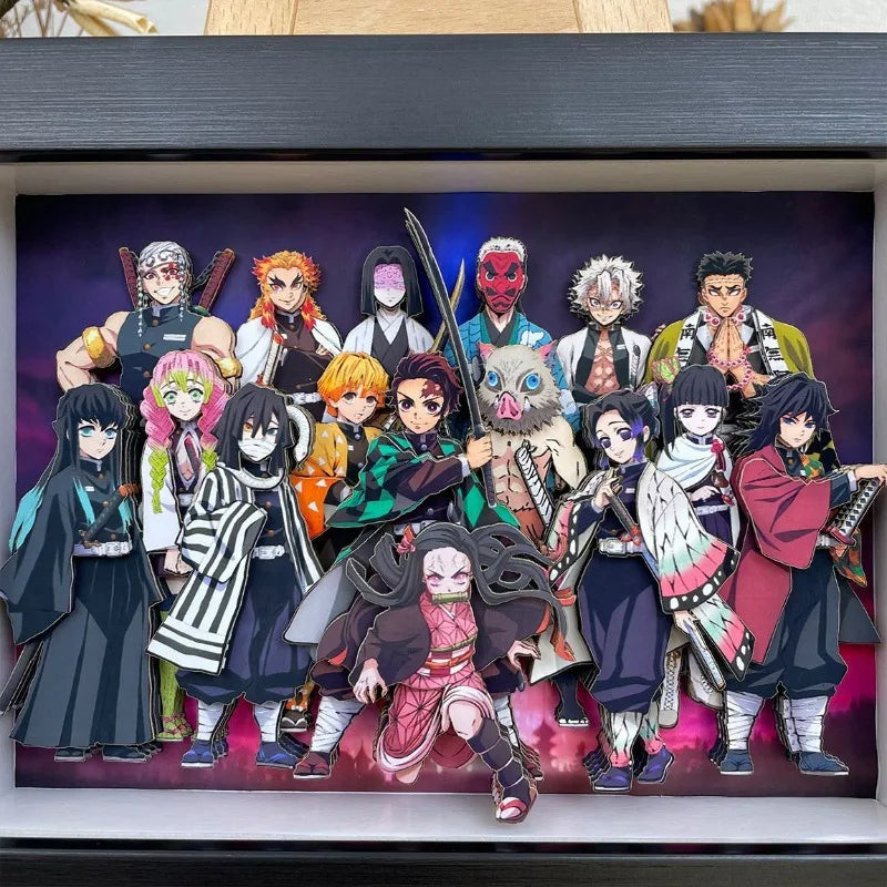 Demon Slayer Infinity Castle Nine Hashira HD 3D Paper Art Tanjiro - Handmade Character Desktop photo frame, Anime Gift for Fans