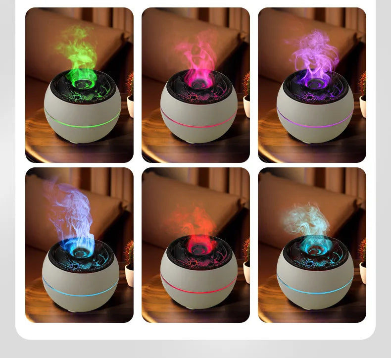 Essential Diffuser Volcano Fire Flame Aromatherapy Diffuser 360ml Ultrasonic Cool Mist Humidifier Aroma Diffuser For Home Room
