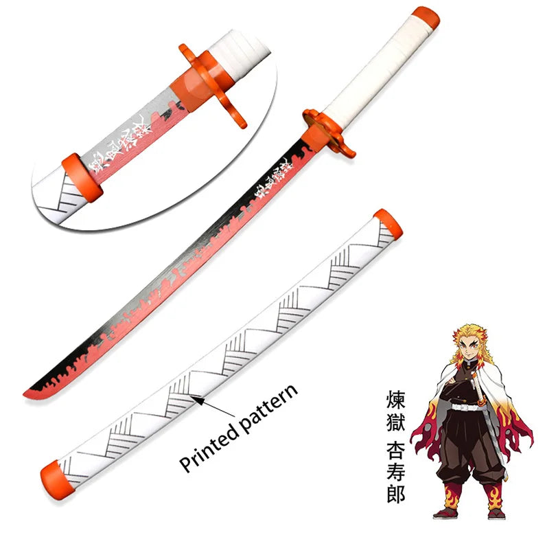 Demon Slayer Katana 104cm Giyuu Blue Role-playing Weapons Props with Sword Holder and Belt 1: 1 Replica  Japanese Samurai Sword