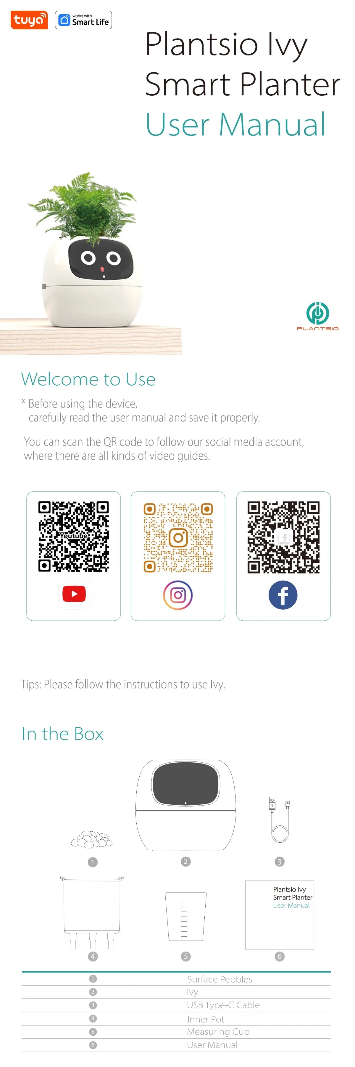 Ivy Tuya Smart Planter,Endless Fun Over 49 Rich Expressions,7 smart sensors,AI Chips Make Raising Plants Easy and Fun