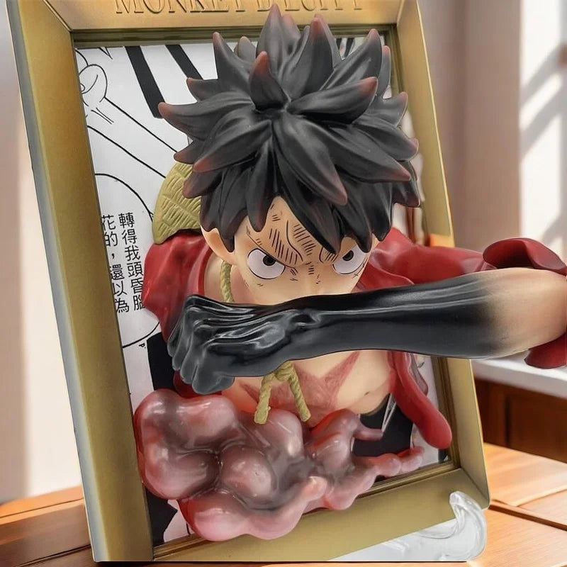 One Pieces King Sabo Ace Luffys Three Brothers Large Photo Frame Ornament Statue Handmade Model Ornament Toys Birthday Kids Gift