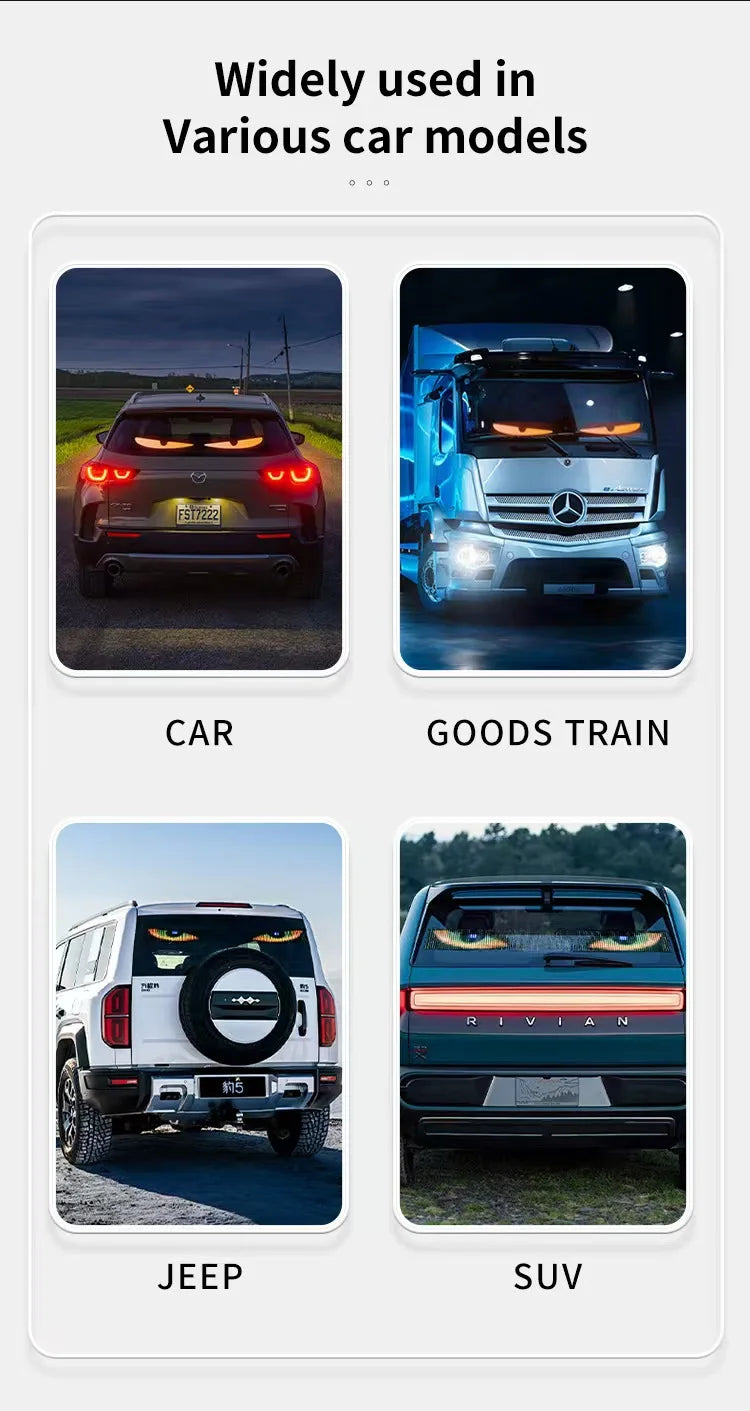 Devil's Eye Truck Windshield Remote Control Flexible Led Eye Animation Display Smart Scrolling Message Eye Soft LED Sign Board