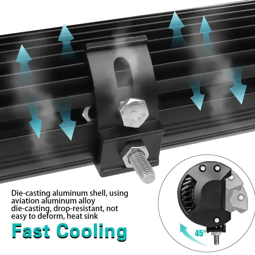 4/7/9/12/17/20 Inches Led Lightbar Vehicle 12V Work Light Bar Spotlight Boat Barra Led Driving Truck ATV SUV 4x4 Long Range