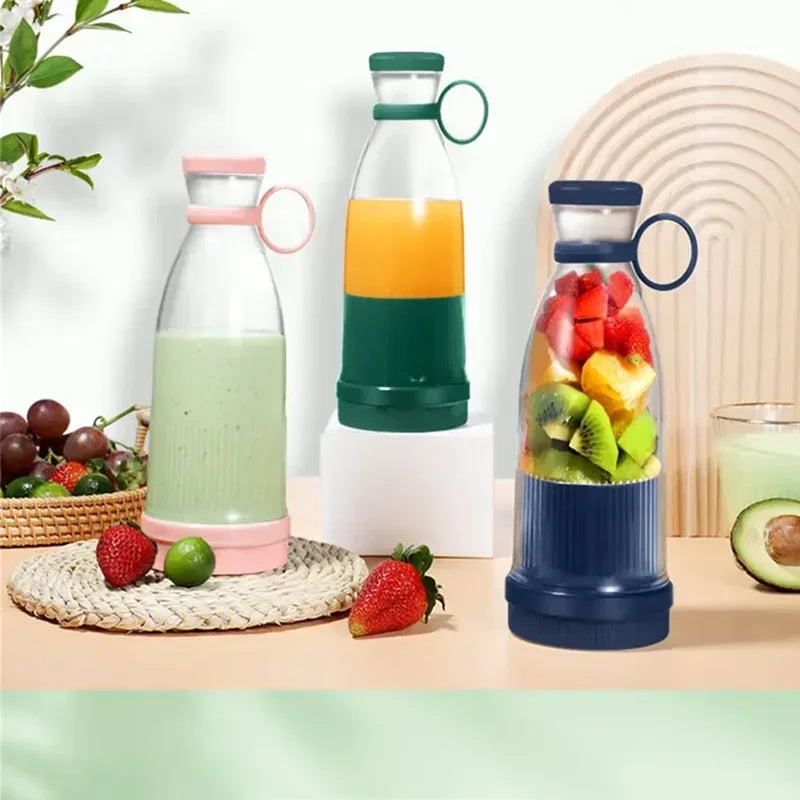 Mini Juice Blender Portable Electric Juicer Bottle 6 Blades Shake Orange Lemon USB Charging Fruit Mixer Fresh Squeezer Machine