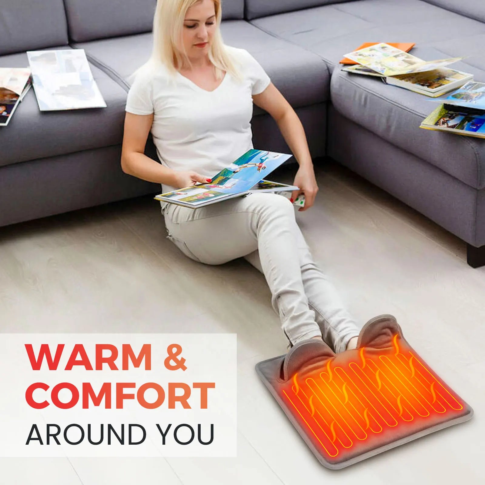 Electric Heating Foot Warmer Winter Foot Warming Device Household Hand Warming Pad for Office Bedroom Study Room Keep Warm